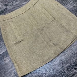Etro Womens Gold Metallic Mini Skirt Sz 46 US Size 10 Side Zip Made in ITALY E33
